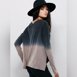 We The Free Ombre Long Sleeve Tee in Black to Taupe